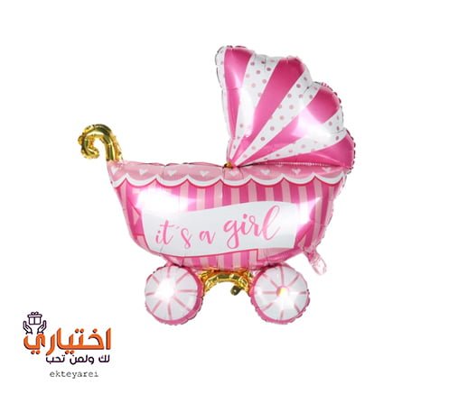 بالون هيليوم مولود بناتي وردي