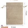 ⁦اكياس خيش الكتان الطبيعي 5.5 × 7.75 مع رباط (بني، متوسط) لهدايا الحفلات او الهدايا او هدايا او الحرف اليدوية⁩ - الصورة ⁦2⁩